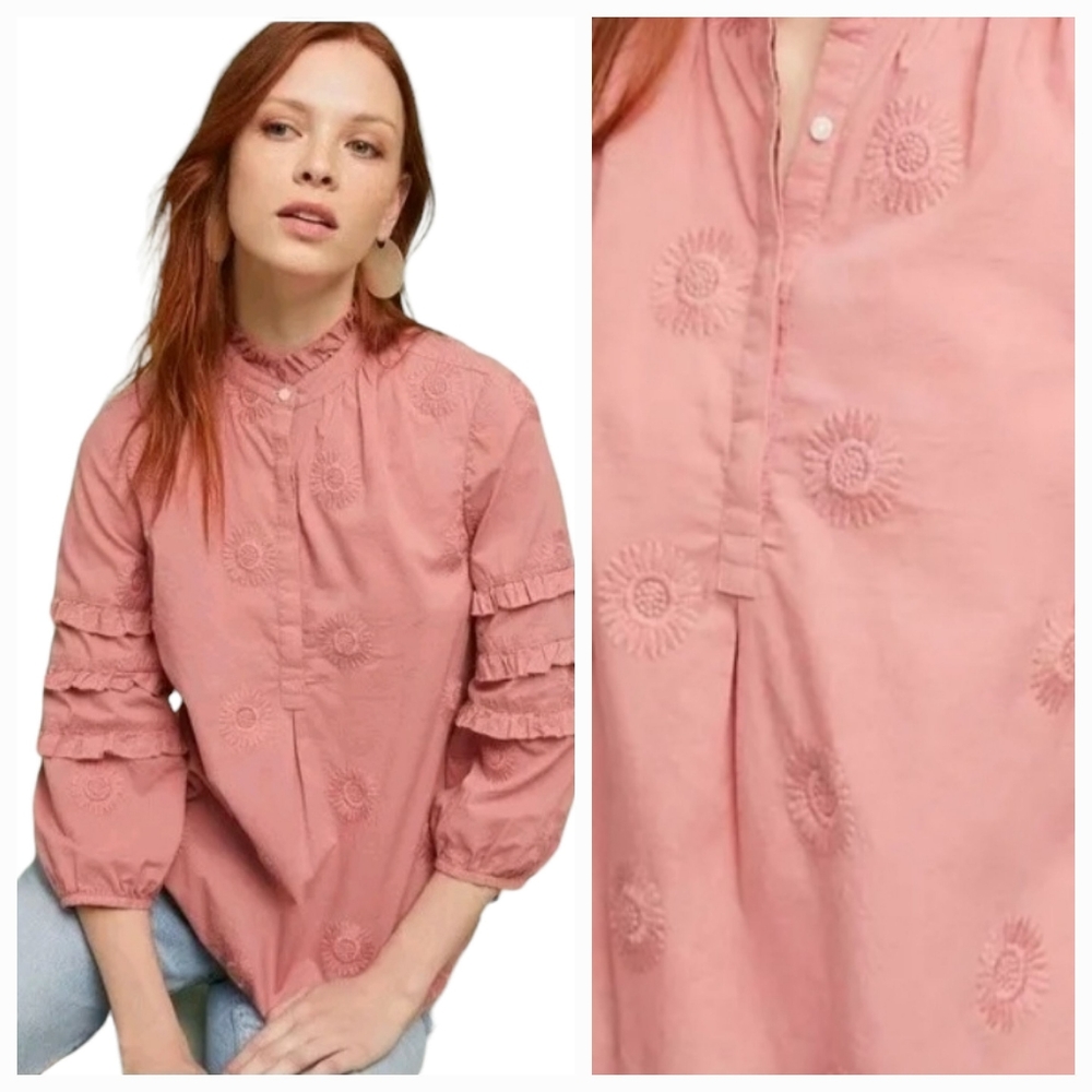 Isabella Sinclair Sunflower Embroidered Shirt